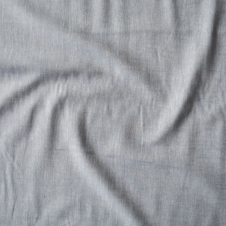 Sky Melange Yarn Dyed Linen Cotton Blend Fabric for dressmaking