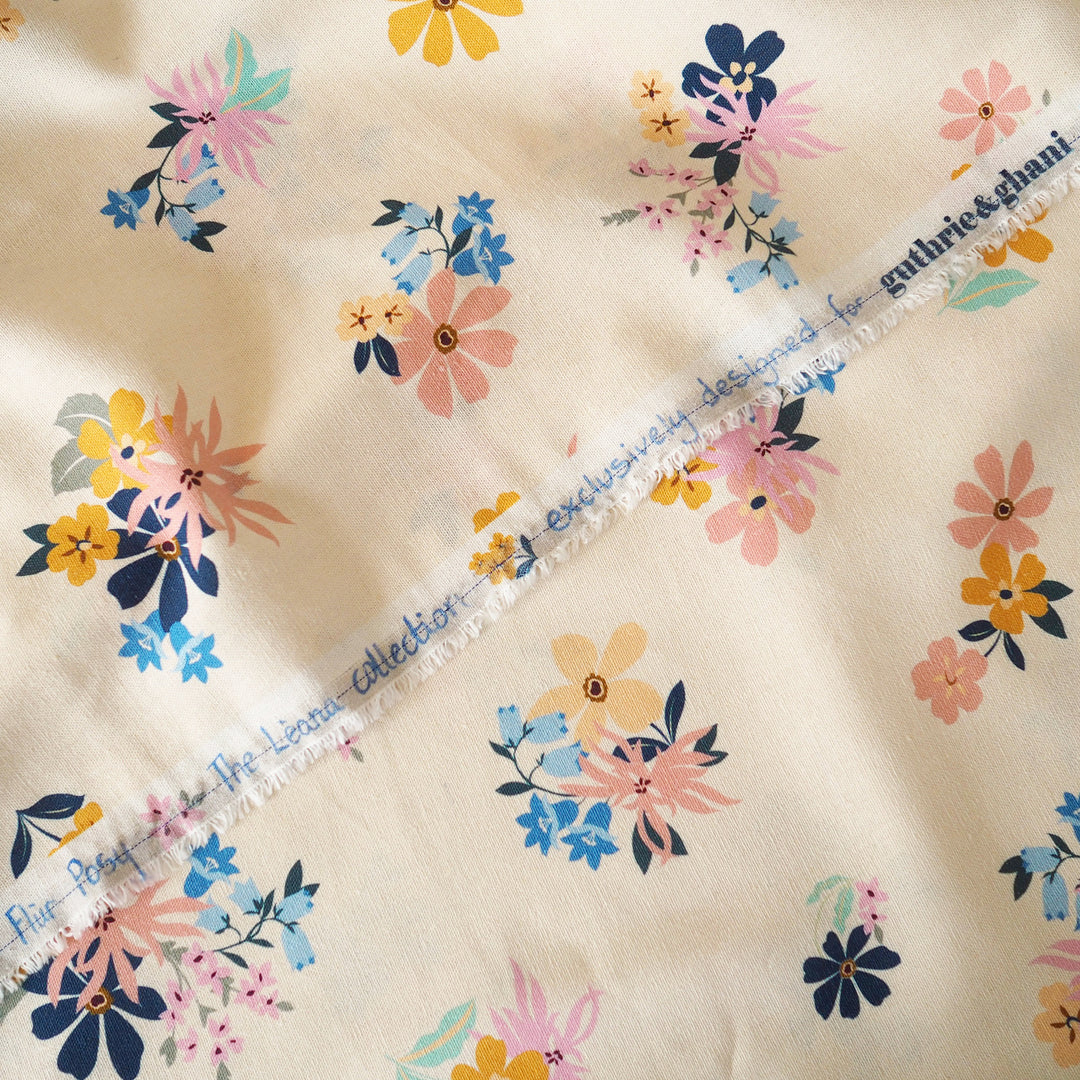 Flùr Posy Viscose Linen dressmaking fabric - exclusive to Guthrie & Ghani