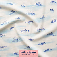 Aegean Waves Viscose Linen Fabric - Guthrie & Ghani Exclusive