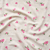 Bougainvillea Blooms Embroidered Viscose Linen swatch