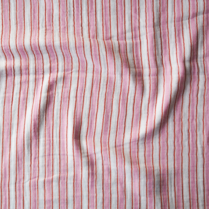 Candy Stripe Cotton Double Gauze Fabric for dressmaking