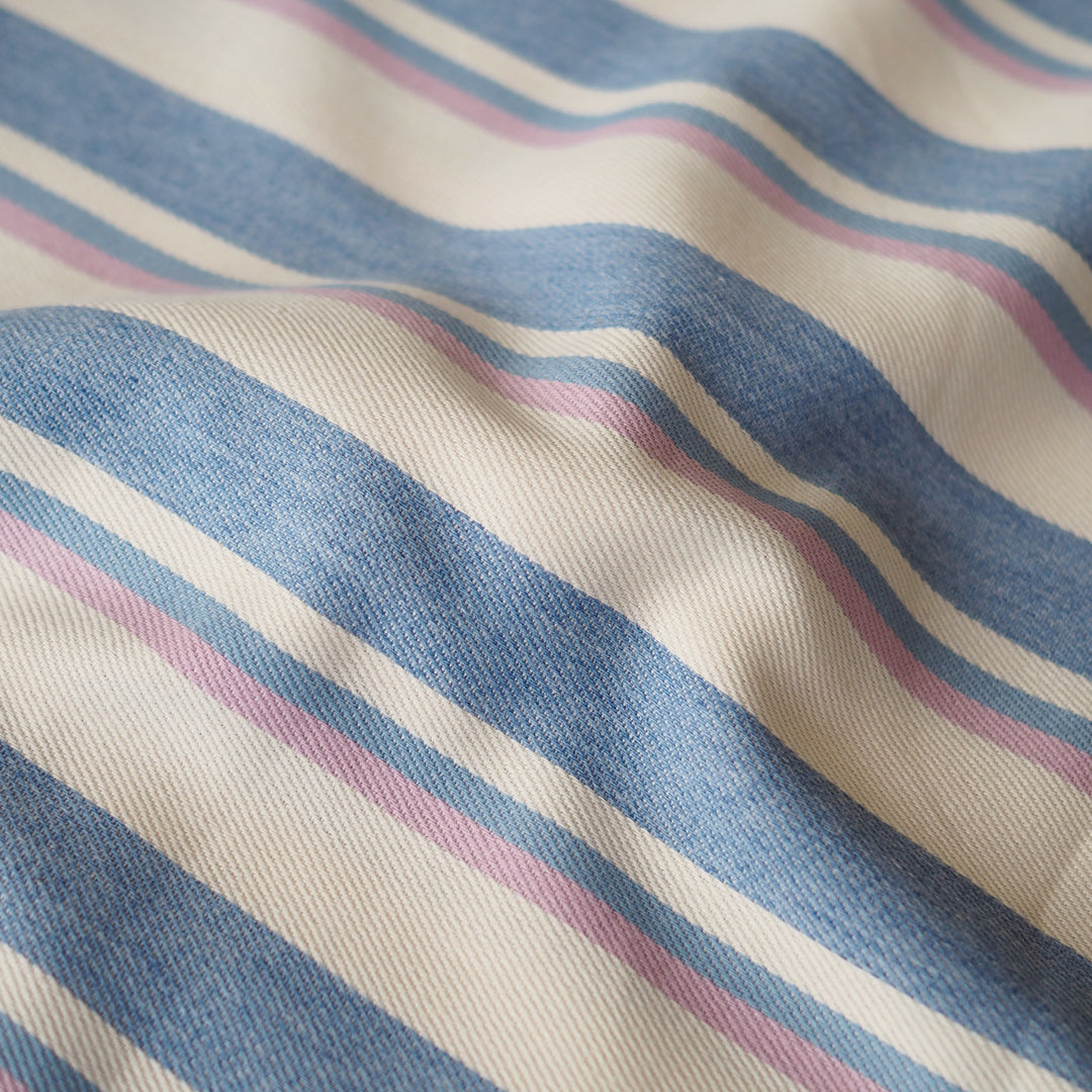 Deckchair Stripes Yarn Dyed Lightweight Cotton Denim Fabric for dressmaking