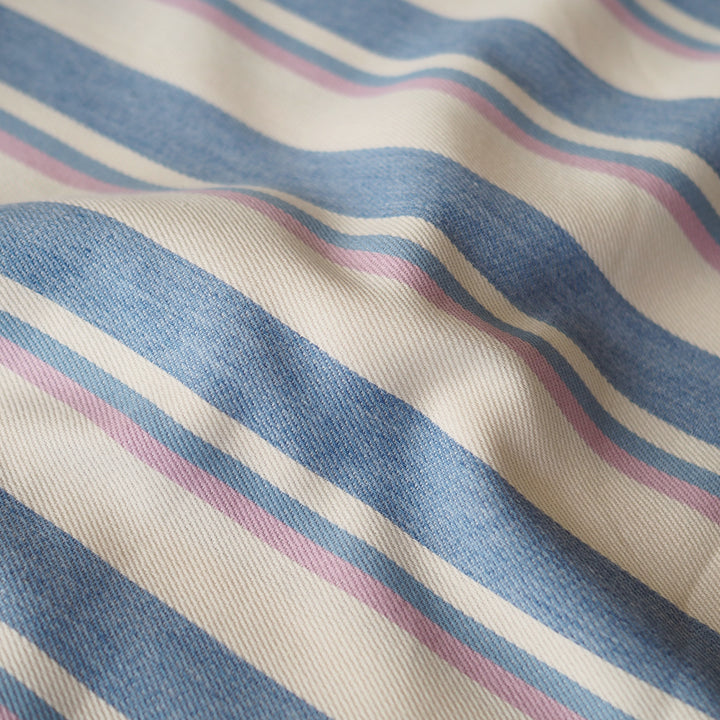 Deckchair Stripes Yarn Dyed Lightweight Cotton Denim Fabric for dressmaking