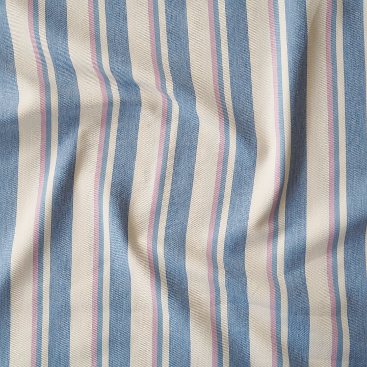 Deckchair Stripes Yarn Dyed Lightweight Cotton Denim Fabric for dressmaking