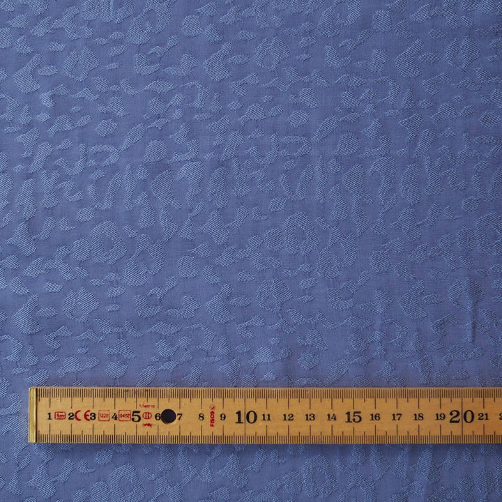 Periwinkle Leopard Viscose Jacquard Fabric for dressmaking