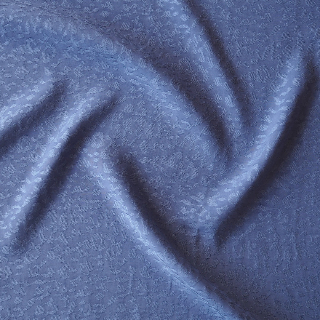 Periwinkle Leopard Viscose Jacquard Fabric for dressmaking