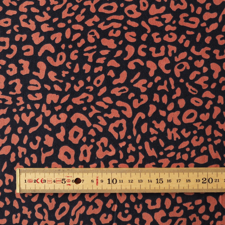 Coral Safari Cotton Babycord Fabric for dressmaking