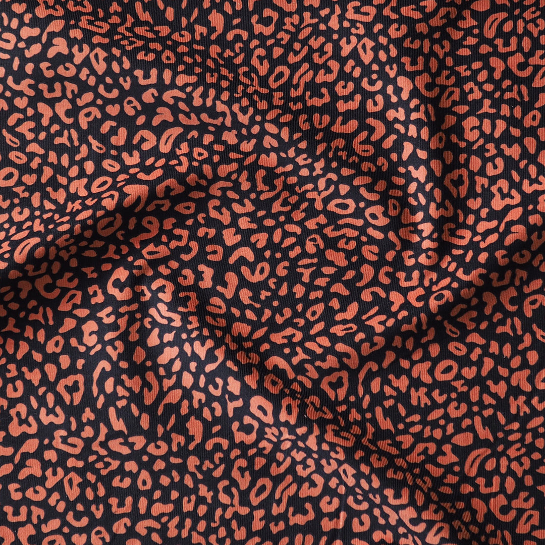 Coral Safari Cotton Babycord Fabric for dressmaking