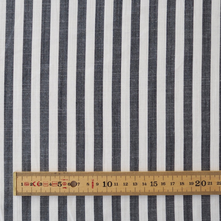Soft Charcoal Narrow Stripe Yarn Dyed Viscose Fabric for dressmaking