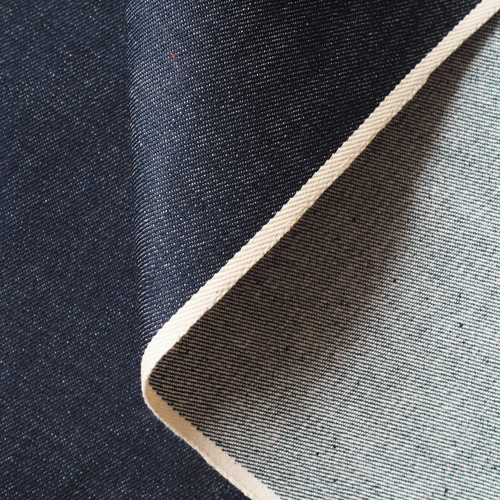 Indigo Candiani 11oz Cotton Rigid Selvedge Denim Fabric for dressmaking
