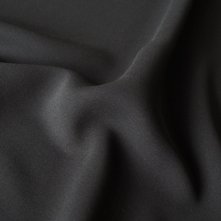 Black Lightweight Sheer Silk Fabric for dressmaking