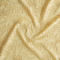 Fabric Godmother Butter Yellow Palm Tree Cotton Broderie Anglaise Fabric