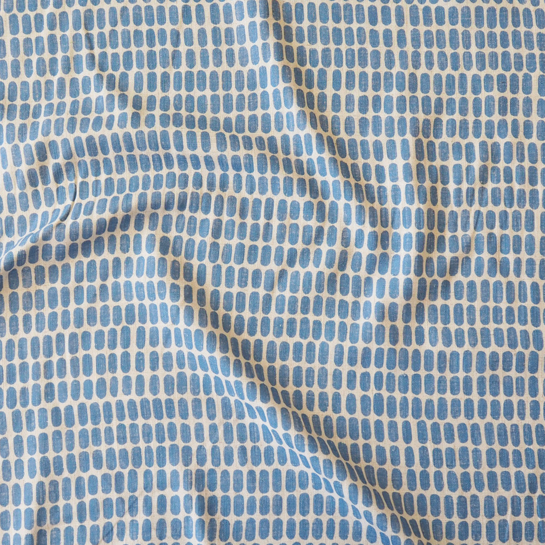 Cornflower Pebble Viscose Linen dressmaking Fabric