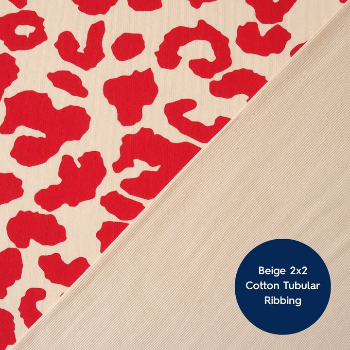 Salsa Leopard Snuggly Fleeceback Organic Cotton Sweatshirting Dressmaking Fabric