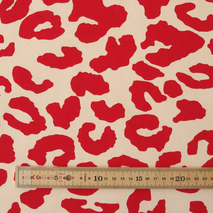 Salsa Leopard Snuggly Fleeceback Organic Cotton Sweatshirting Dressmaking Fabric