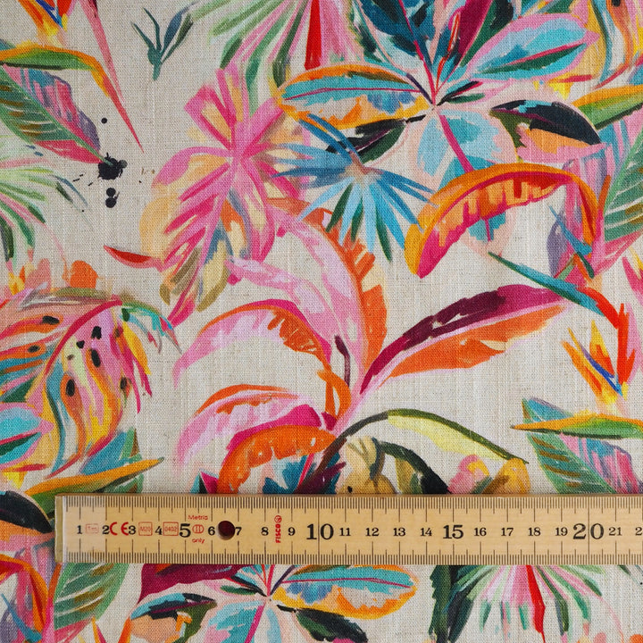Tropical Oasis Viscose Linen dressmaking Fabric