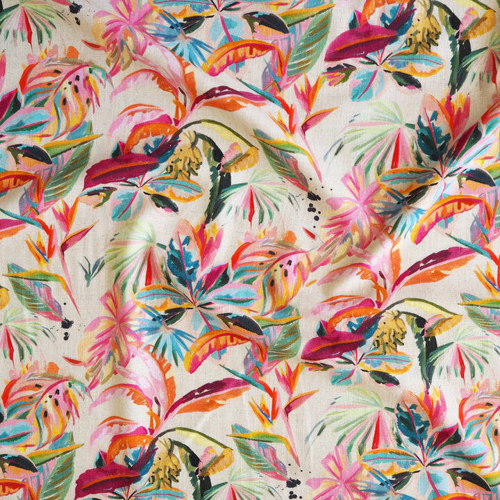 Tropical Oasis Viscose Linen dressmaking Fabric