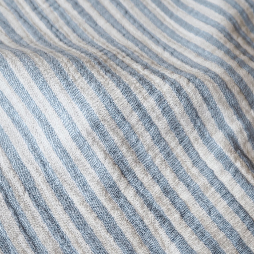 Sky Simple Stripe Yarn Dyed Cotton Double Gauze Fabric for dressmaking
