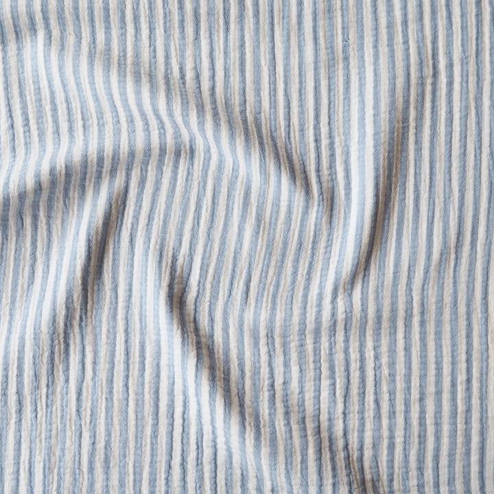 Sky Simple Stripe Yarn Dyed Cotton Double Gauze Fabric for dressmaking
