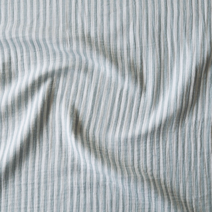 Mint Simple Stripe Yarn Dyed Cotton Double Gauze Fabric for dressmaking