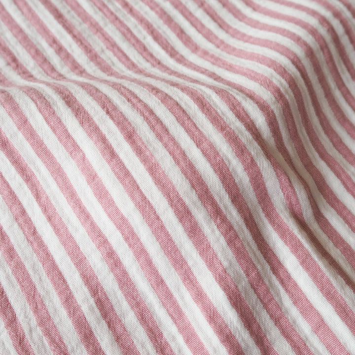 Carnation Simple Stripe Yarn Dyed Cotton Double Gauze Fabric for dressmaking