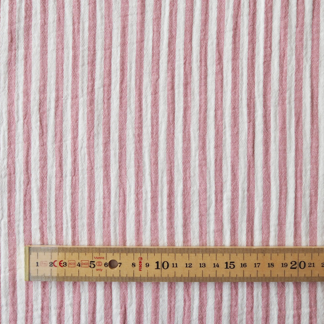 Carnation Simple Stripe Yarn Dyed Cotton Double Gauze Fabric for dressmaking