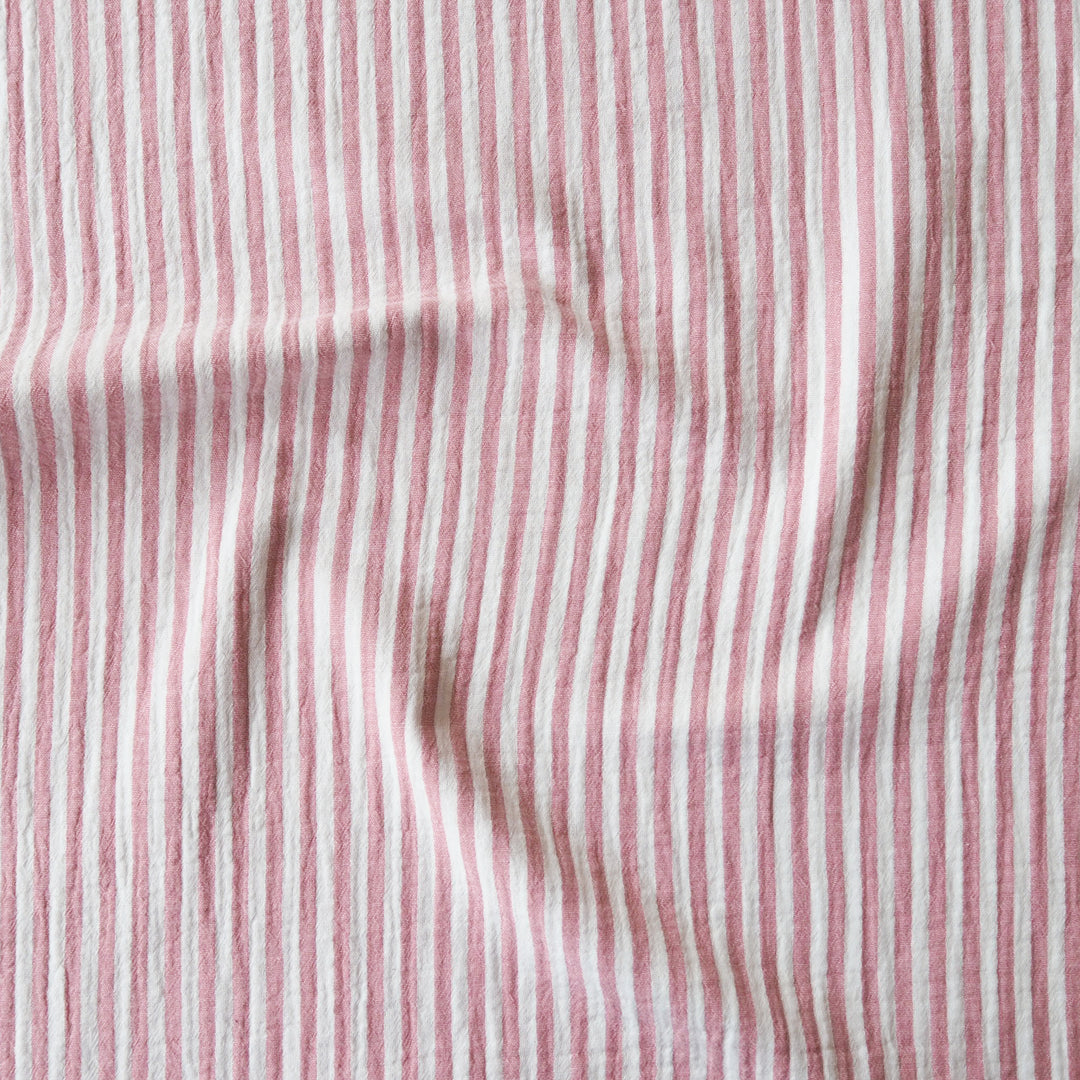 Carnation Simple Stripe Yarn Dyed Cotton Double Gauze Fabric for dressmaking