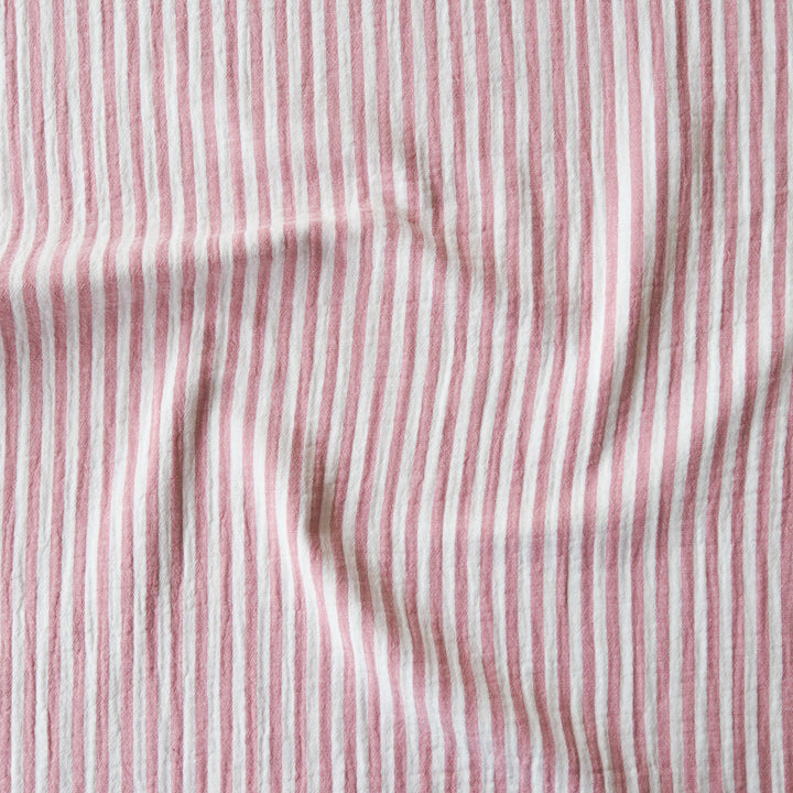 Carnation Simple Stripe Yarn Dyed Cotton Double Gauze Fabric for dressmaking