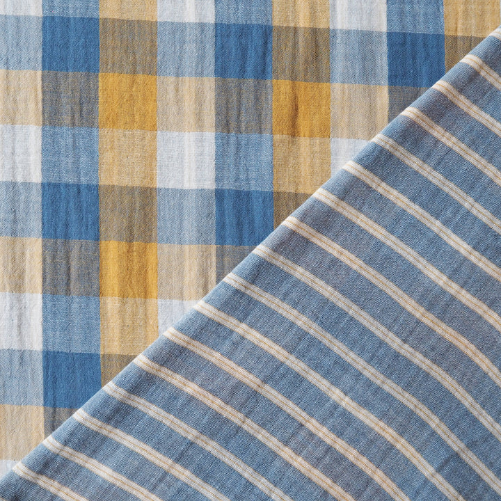 Tranquil Reversible Cotton Double Gauze Fabric for dressmaking