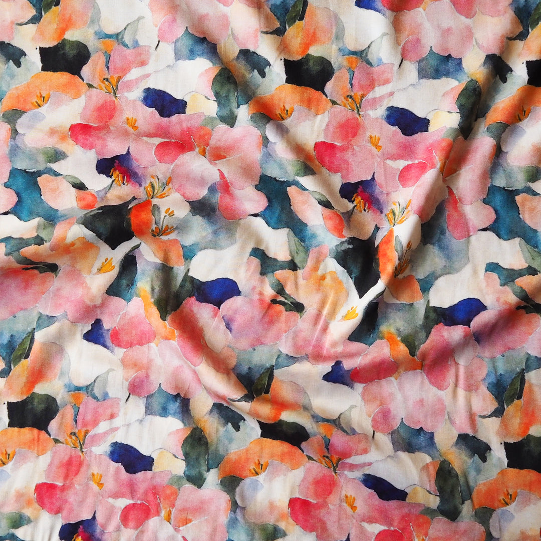 Petal Wash Viscose Sateen Fabric for dressmaking