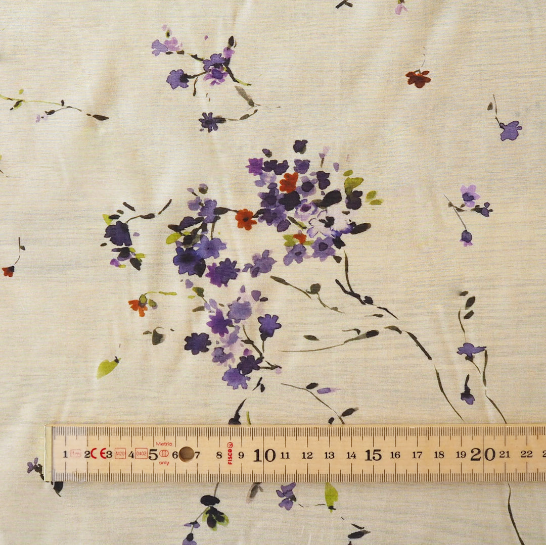 Buttermilk Blossom Cotton Silk dressmaking Fabric