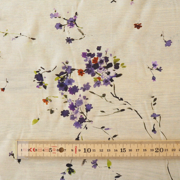 Buttermilk Blossom Cotton Silk dressmaking Fabric