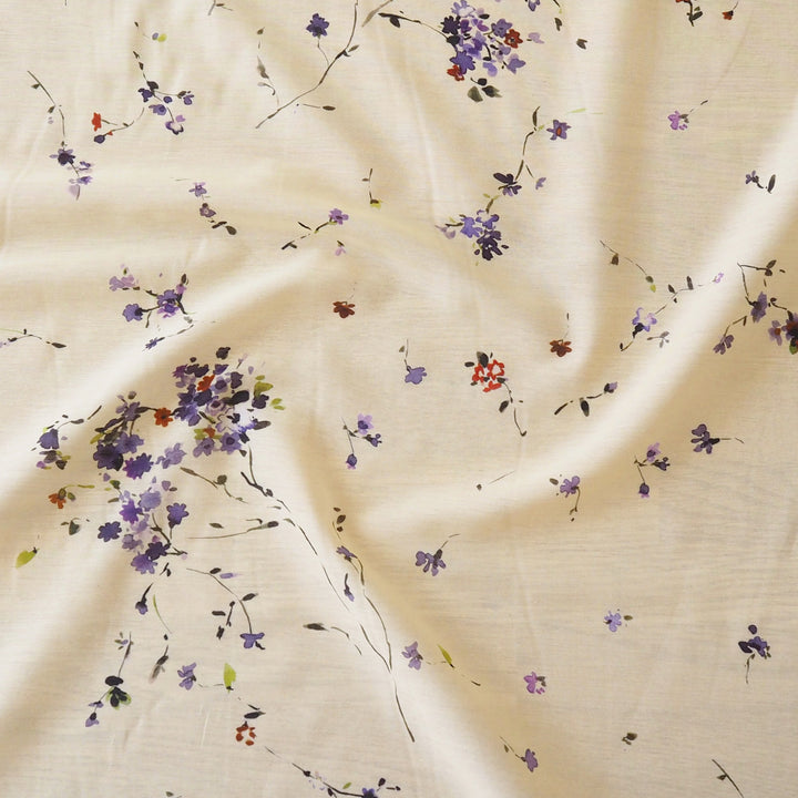 Buttermilk Blossom Cotton Silk dressmaking Fabric