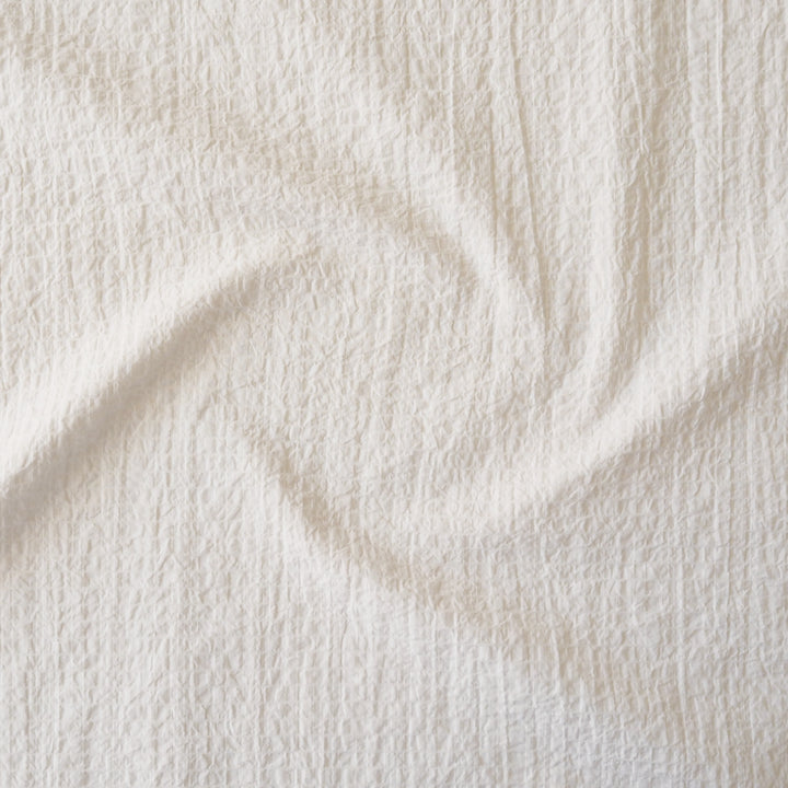 Pearl Delicate Grid Cotton Seersucker dressmaking Fabric