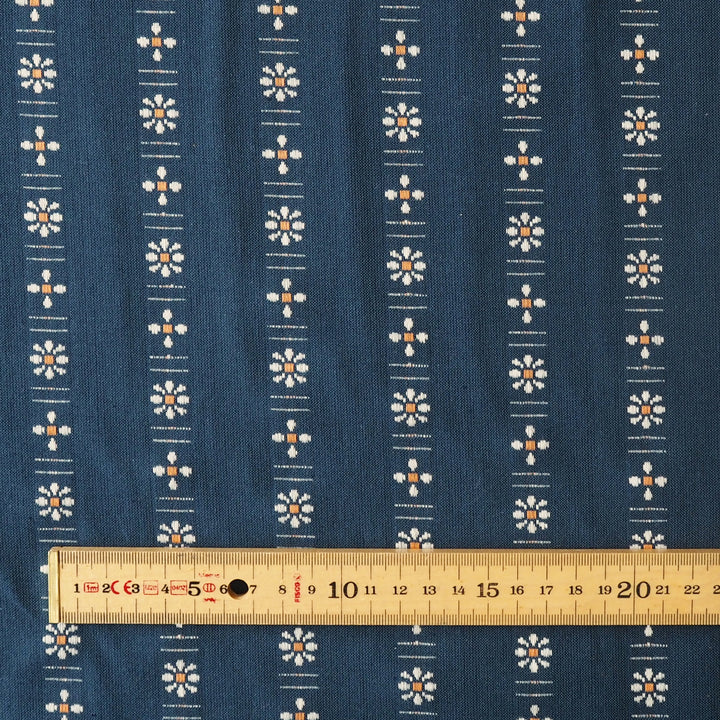 Fableism Indigo Daisy Cotton Fabric - Forest Forage Collection