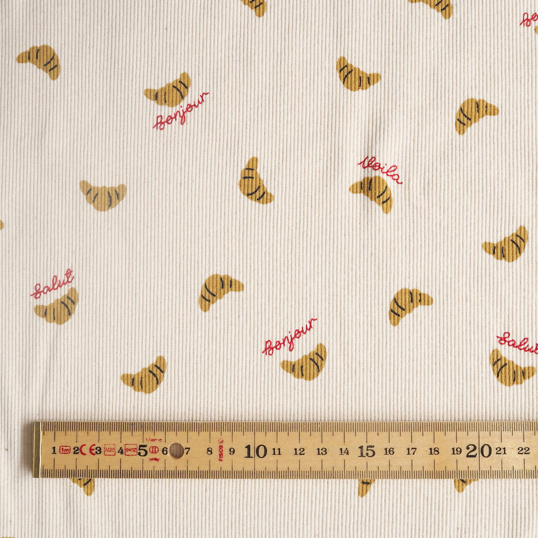 Breakfast Club Ribbed Cotton Jersey Fabric for dressmaking