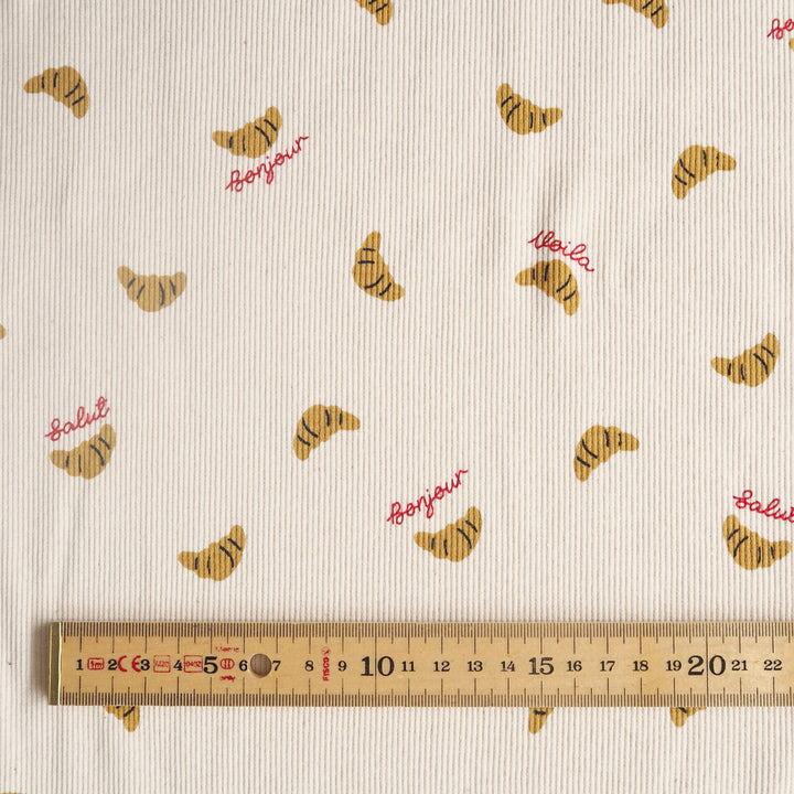 Breakfast Club Ribbed Cotton Jersey Fabric for dressmaking