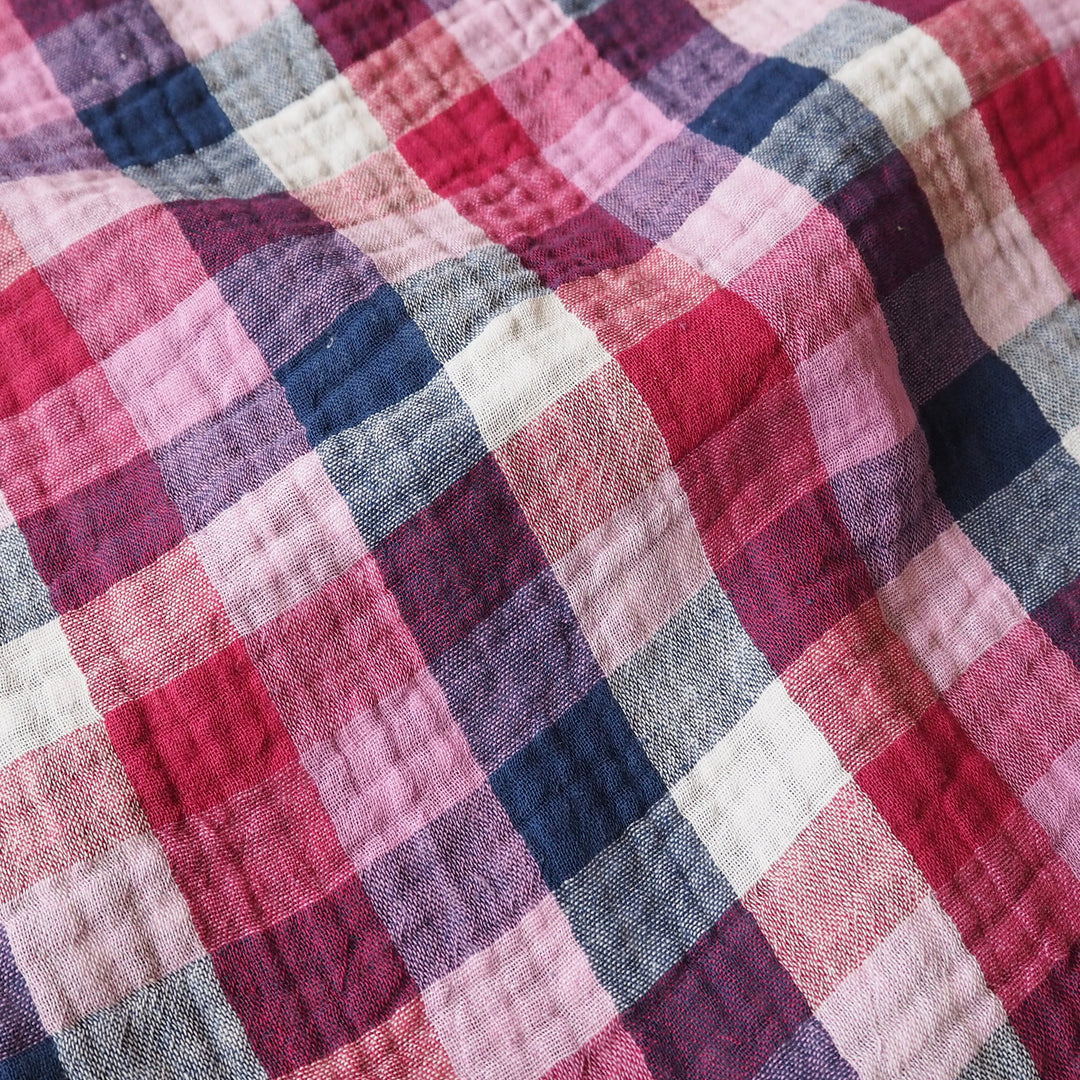 Damson Orchard Reversible Cotton Double Gauze Fabric for dressmaking