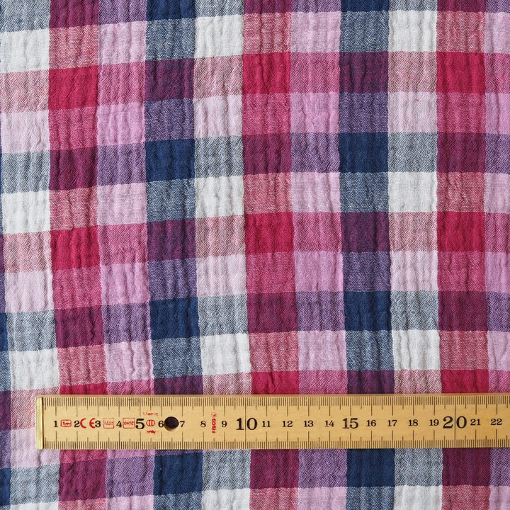 Damson Orchard Reversible Cotton Double Gauze Fabric for dressmaking