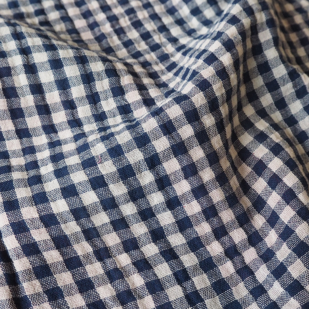 Damson Orchard Reversible Cotton Double Gauze Fabric for dressmaking