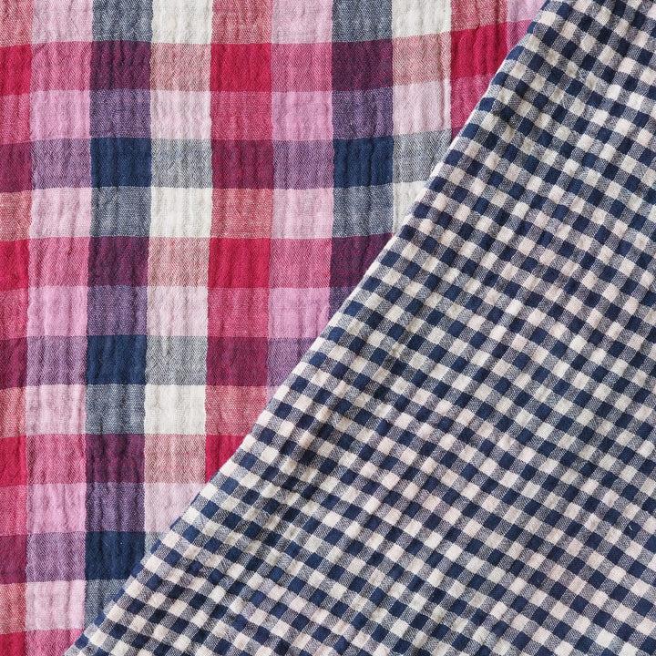 Damson Orchard Reversible Cotton Double Gauze Fabric for dressmaking