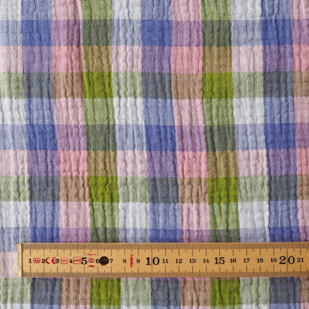 Foxglove Fields Reversible Cotton Double Gauze Fabric for dressmaking