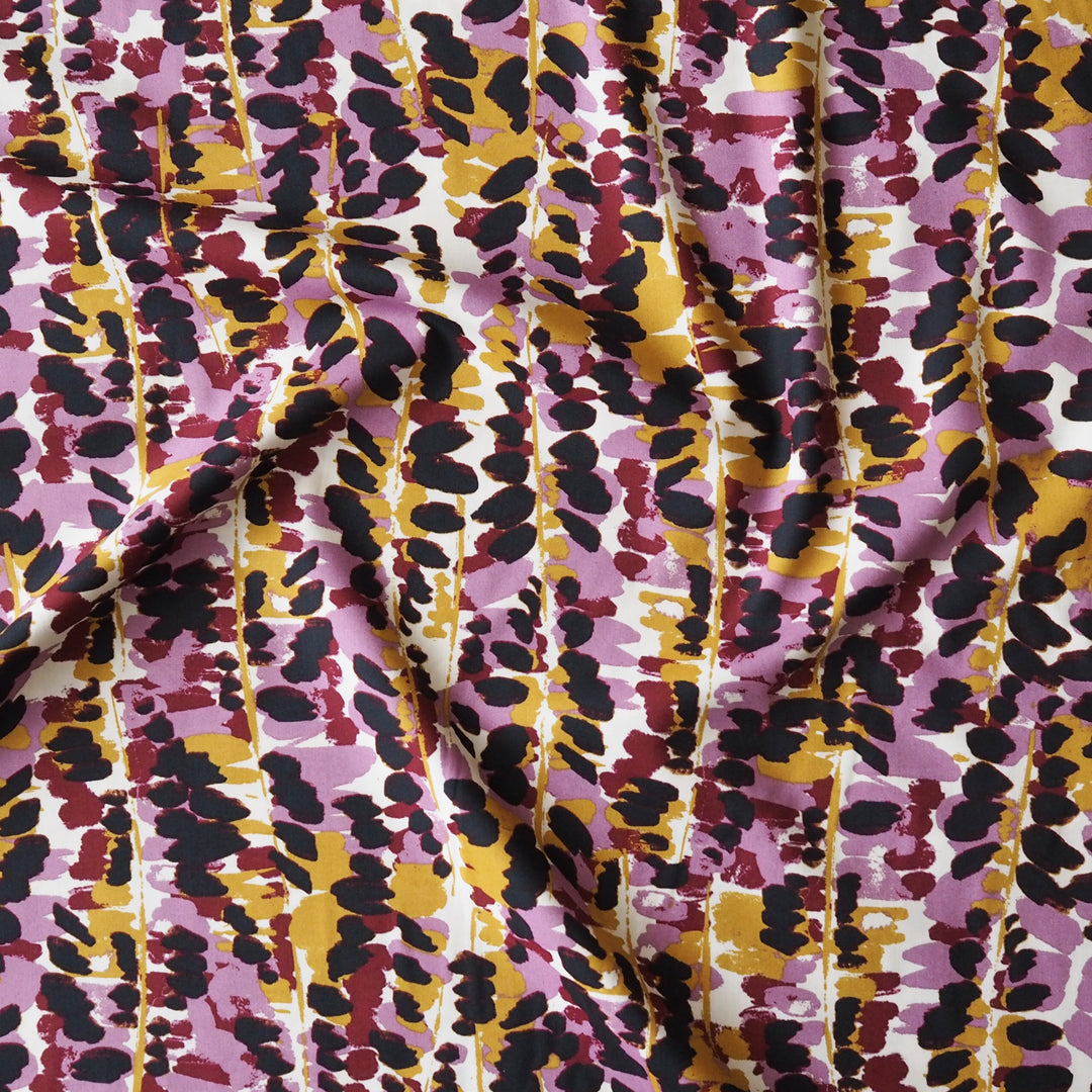 Dusky Peony Bramble Cotton Viscose Fabric for dressmaking