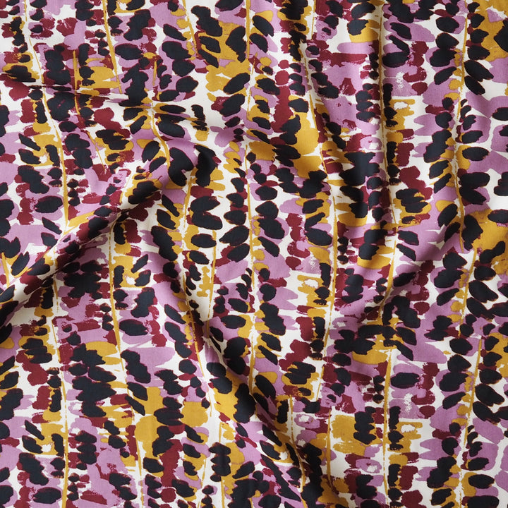 Dusky Peony Bramble Cotton Viscose Fabric for dressmaking