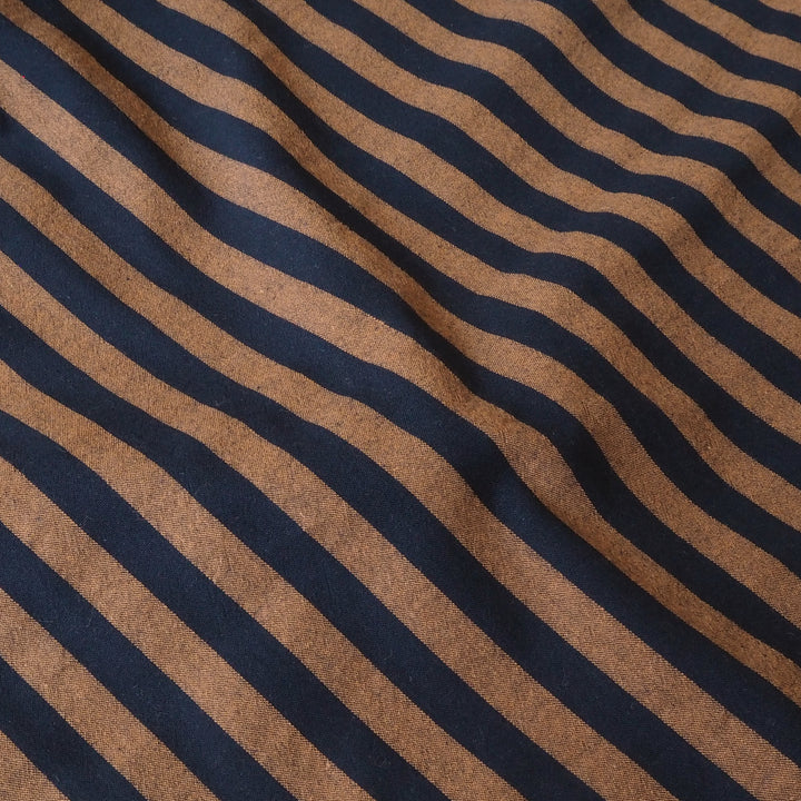 Espresso Yarn Dyed Stripe Cotton dressmaking Fabric