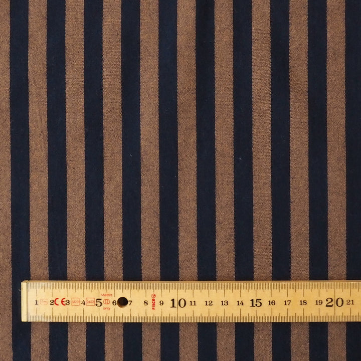 Espresso Yarn Dyed Stripe Cotton dressmaking Fabric