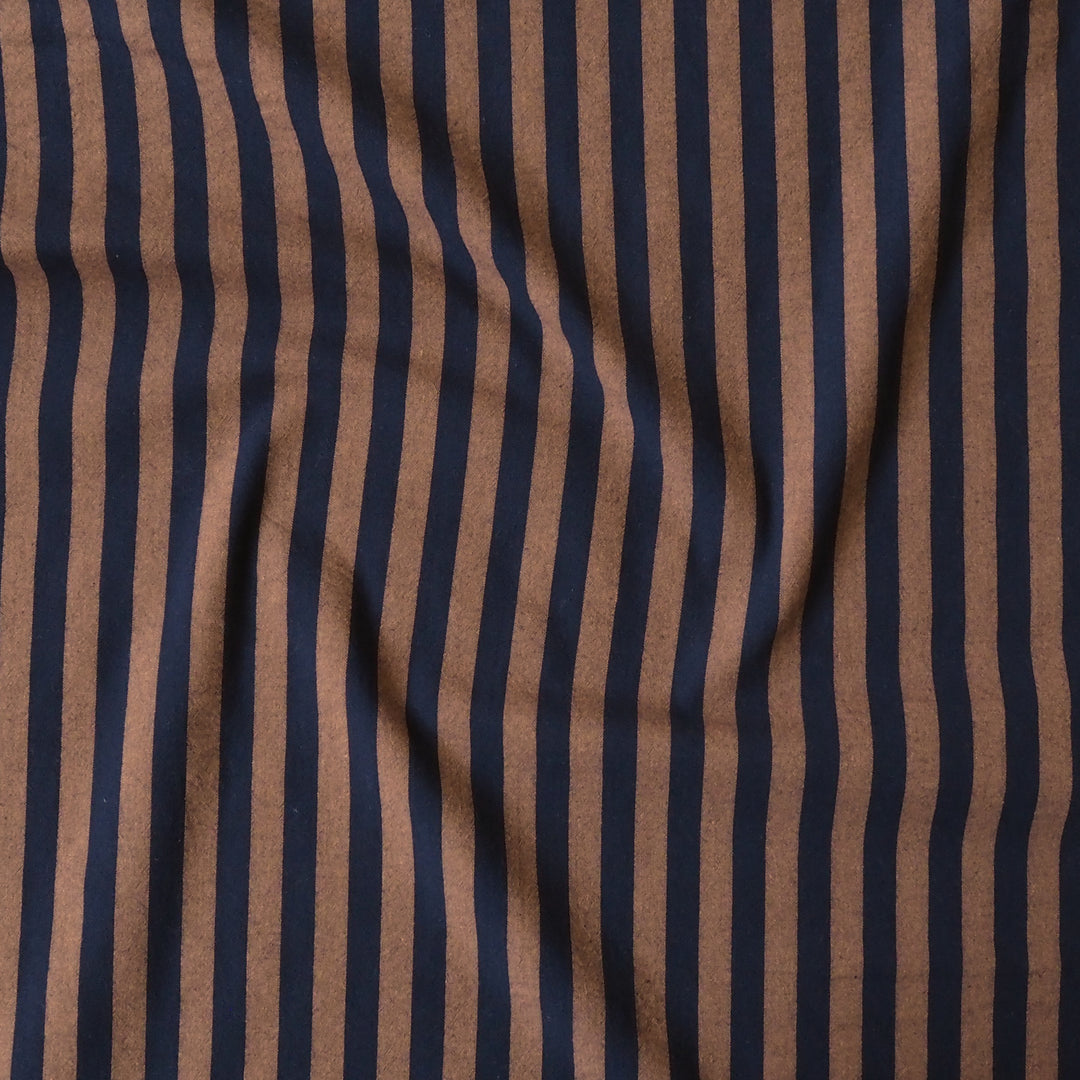 Espresso Yarn Dyed Stripe Cotton dressmaking Fabric