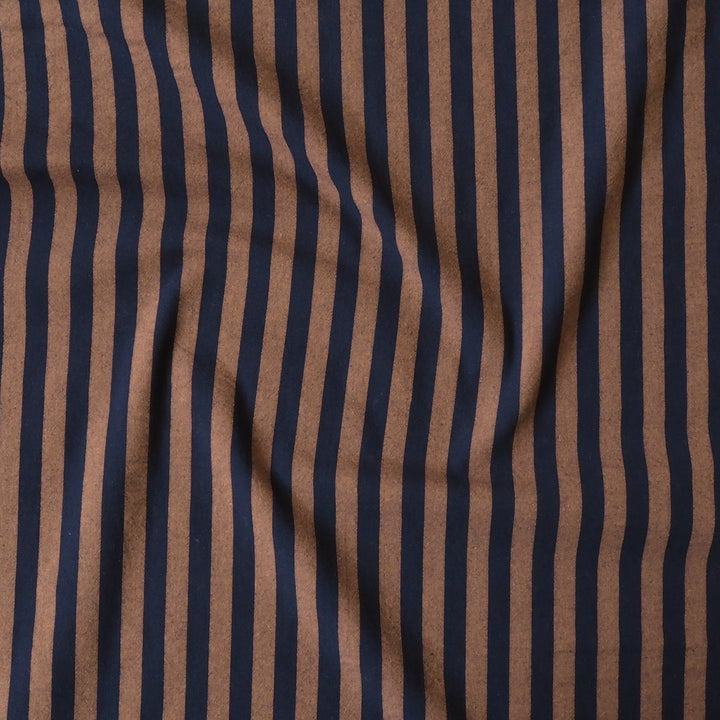 Espresso Yarn Dyed Stripe Cotton dressmaking Fabric