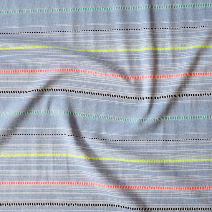 Neon Seaside Yarn Dyed Stripe Cotton dressmaking Fabric