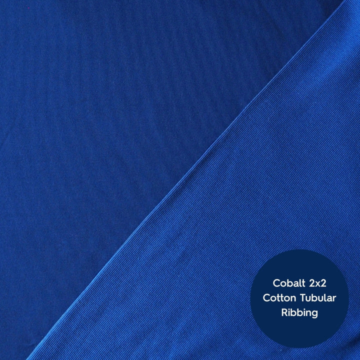 Cobalt Cotton Fleeceback Sweatshirt Fabric